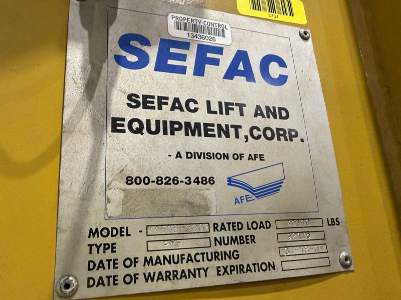 (4) 15 TON SEFAC MODEL #M120BF2000 MOBILE RAIL CAR LOCOMOTIVE COLUMN JACK LIFTS, 120,000 LBS TOT