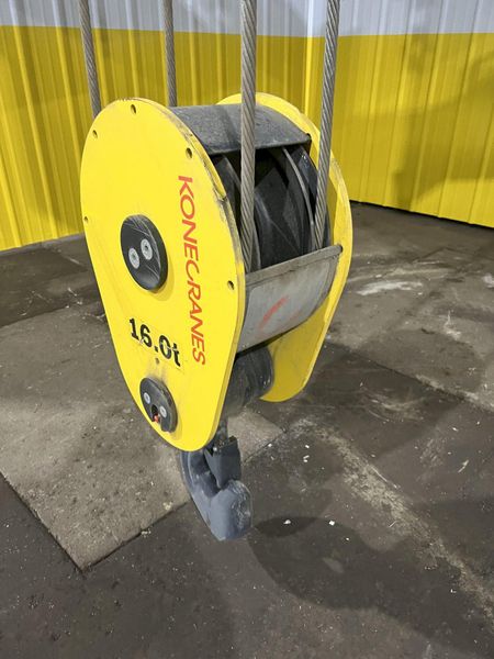 17.5 TON (2014) KONE-CRANES MODEL #CXT60410160P75GGN0S SINGLE GIRDER OVERHEAD CRANE HOIST & TROL