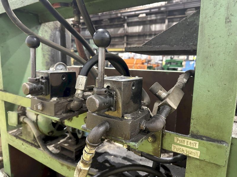 12,000 LB X 50" ROWE MODEL #12050-DSV MOTORIZED COIL REEL UNCOILER & COIL CAR: STOCK #21979