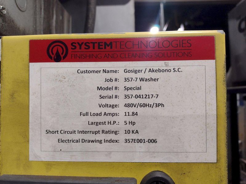 2017 SYSTEM TECHNOLOGIES ROTARY TABLE HIGH-PRESSURE STAINLESS STEEL PARTS WASHER: STOCK #14485