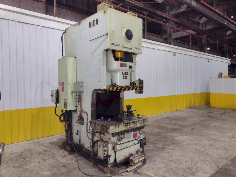 220 TON AIDA MODEL #NC1-200(2) GAP FRAME PRESS, WITH 9.84" STROKE: STOCK #22203