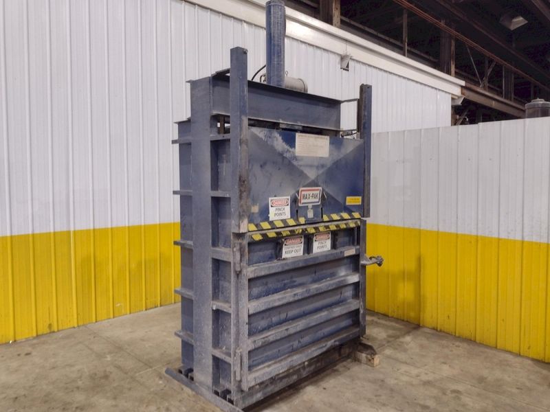 60" X 48" X 30" MAX-PAK MODEL #MP-60-E VERTICAL HYDRAULIC CARDBOARD BALER: STOCK #23656