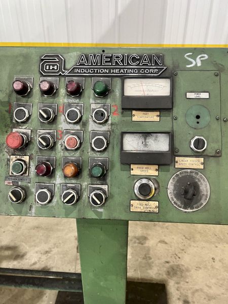 500 kw AMERICAN INDUCTION HEATING 2 COIL BILLIT HEATING SYSTEM, WITH FEEDER & CONTROLS: STOCK #2
