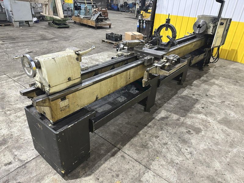 19" X 144" LEBLOND MAKINO MODEL #15E REGAL ENGINE LATHE W/ METRIC 3" HOLE: STOCK #22816