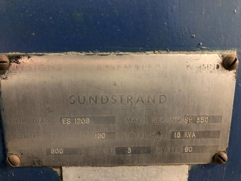 9" WIDE X 30" TABLE SUNDSTRAND VERTICAL BELT ROTARY TABLE "TIP" GRINDER: STOCK #18229