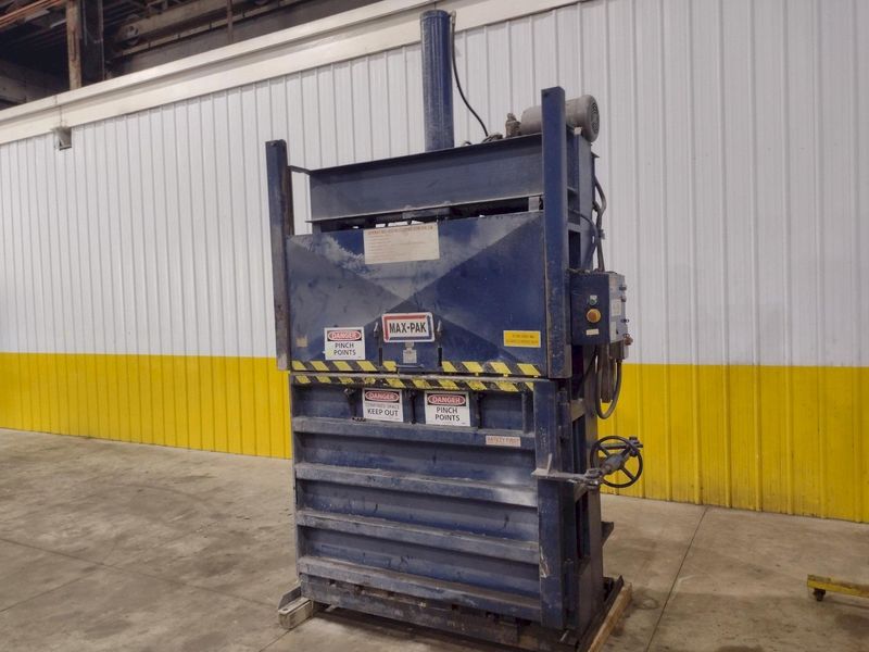 60" X 48" X 30" MAX-PAK MODEL #MP-60-E VERTICAL HYDRAULIC CARDBOARD BALER: STOCK #23656