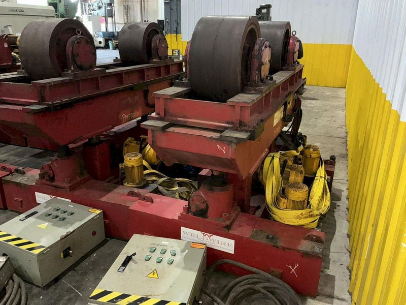 300 TON X 120" DIAMETER WELDWIRE MODEL #CAS-150 TRACK MOUNTED POWERED TANK TURNING ROLLS, 1 DRIV