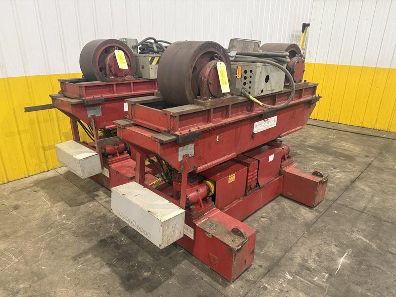 300 TON X 120" DIAMETER WELDWIRE MODEL #CAS-150 TRACK MOUNTED POWERED TANK TURNING ROLLS, 1 DRIV