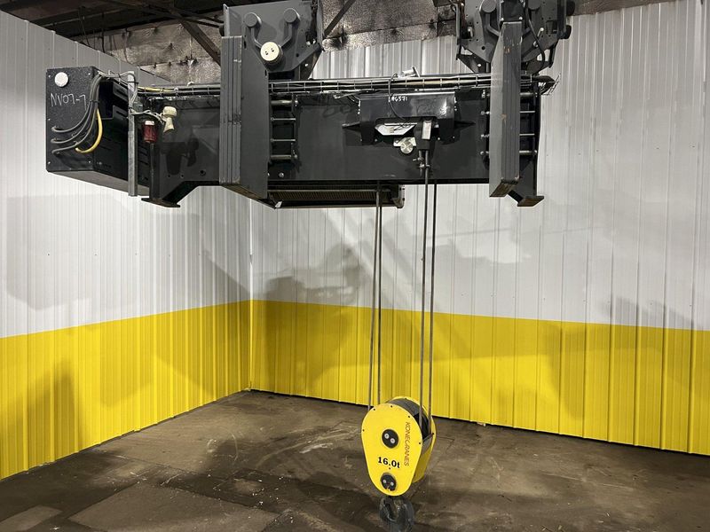 17.5 TON (2014) KONE-CRANES MODEL #CXT60410160P75GGN0S SINGLE GIRDER OVERHEAD CRANE HOIST & TROL