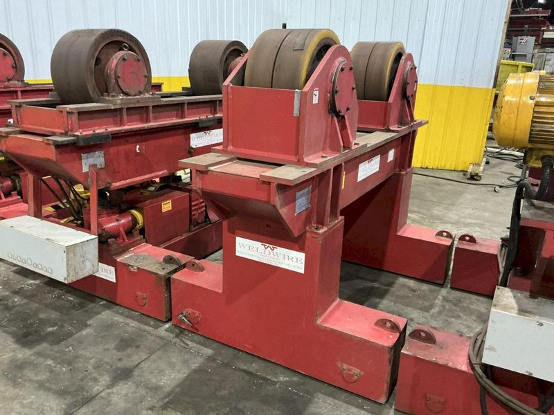 300 TON X 120" DIAMETER WELDWIRE MODEL #CAS-150 TRACK MOUNTED POWERED TANK TURNING ROLLS, 1 DRIV