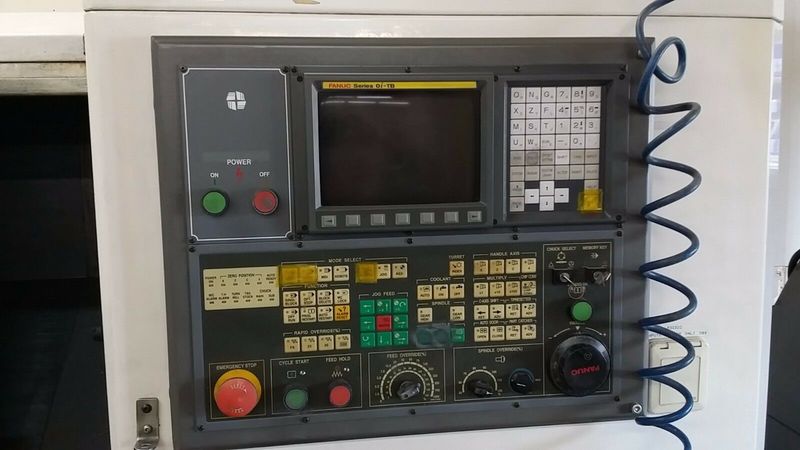 Specifications:  NC Controller: Fanuc Oi-TB Spindle Motor: 11 HP Max Spindle Speed: 3,500 RPM Taper: MT#4  Chucksize: 10" Turning Diameter: 13.79"  Machining Length: 24.80" Number of tool station: 10 Rapid Speed (X / Z) mm/min: 30/30 Max. Stroke  (X