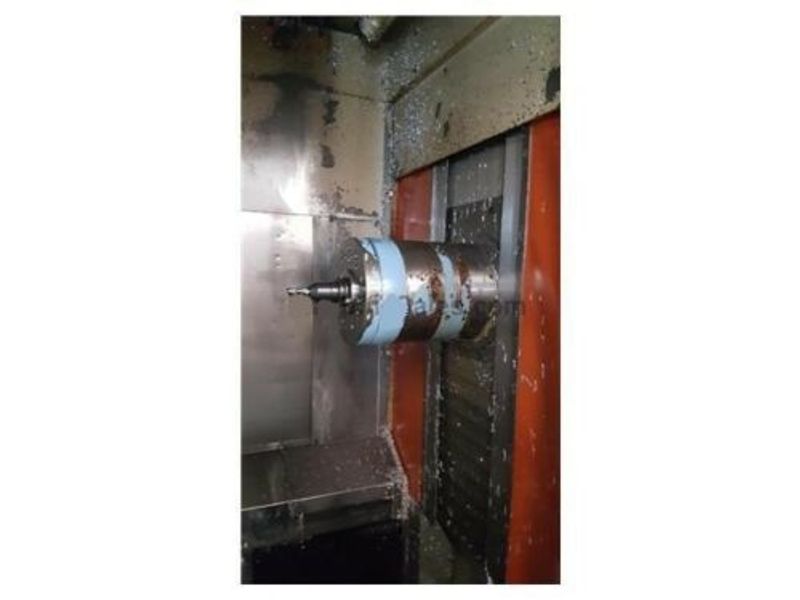 FANUC 16i-M CONTROL, 14,000 RPM, 1 Degree 4TH AXIS, 30 HP, 62 ATC, CAT-40, UNDER POWER & RUNNING Thru Spindle Coolant needs to be reconnected but is included ..Spindle noisy over 8K RPMs