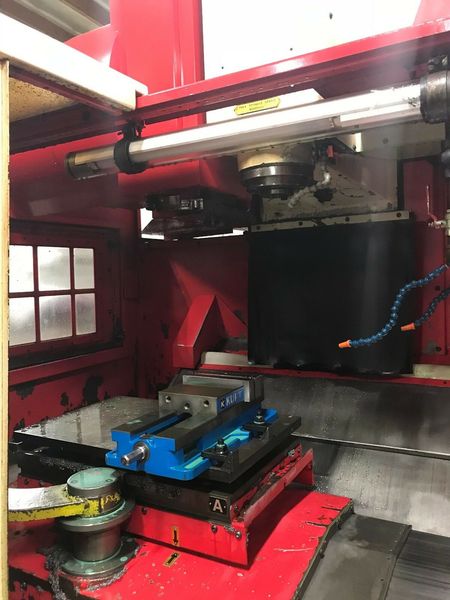 Specifications: Travel:  X-Axis 21.65" Y-Axis 16.10" Z-Axis 18.10" Table Size 23.6" x 14.9" (2) Spindle Speed 8000 RPM Spindle Taper BT 40 Spindle Nose to Table Top 5.9" - 24" Spindle Motor 10 HP Tools 30 Table Load Capacity 550 lbs. Rapid Traverse