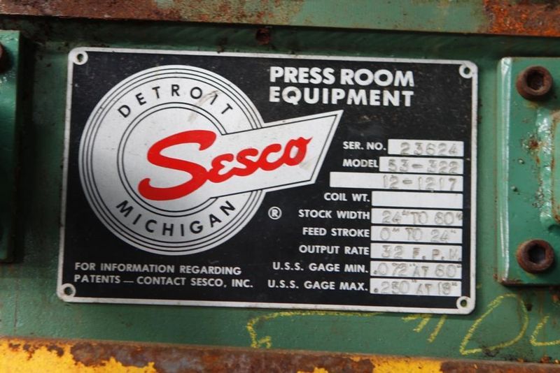 60' X .072 SESCO 9 ROLL STRAIGHTENER: STOCK #61774