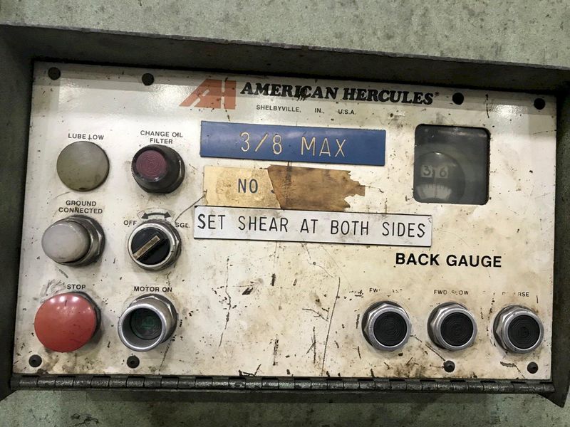 10' X 3/8' AMERICAN HERCULES HYDRAULIC SHEAR: STOCK 69838