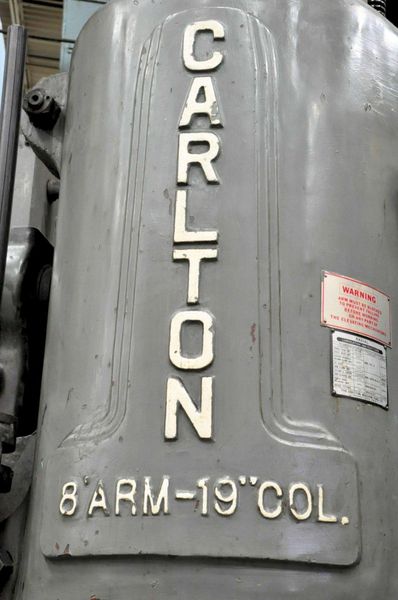 8' X 19" CARLTON RADIAL DRILL: STOCK # 73786