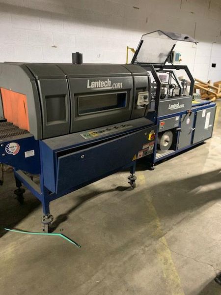 Lantech SW-1000 Intermittent Motion Belt Feed Side Seal Wrapper w/ Lantech ST-900 Heat Tunnel