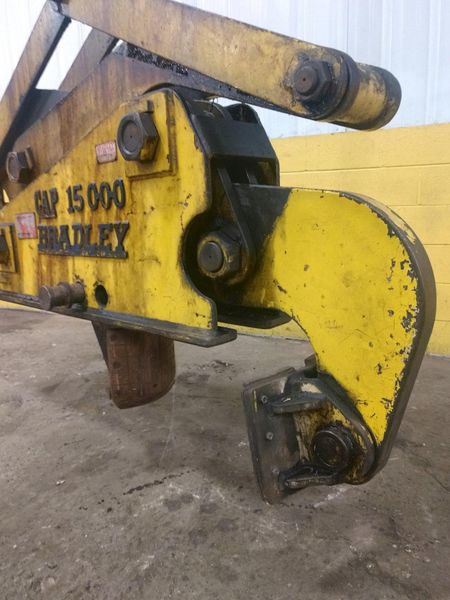 15,000 LB 7.5 TON BRADLEY SINGLE RIM VERTICAL COIL LIFTING TONG SCISSOR TYPE COIL LIFT: STOCK #1