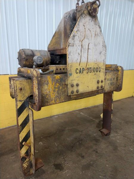 35,000 LB 17.5 TON X 18" TO 76" X 60"  OD BRADLEY CRANE MOTORIZED COIL GRAB: STOCK 13240