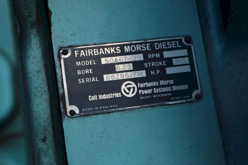 500 KW FAIRBANKS MORSE MODEL 500T-12V STAND BY DIESEL GENERATOR: STOCK
