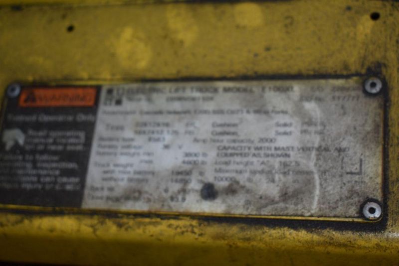 10,000 LB HYSTER MODEL #E100XL ELECTRIC FORKLIFT: STOCK #12266