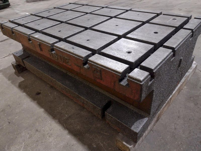 51" X 31" X 14 1/2" T-SLOTTED LAYOUT RISER TABLE / FLOOR PLATE: STOCK #19755