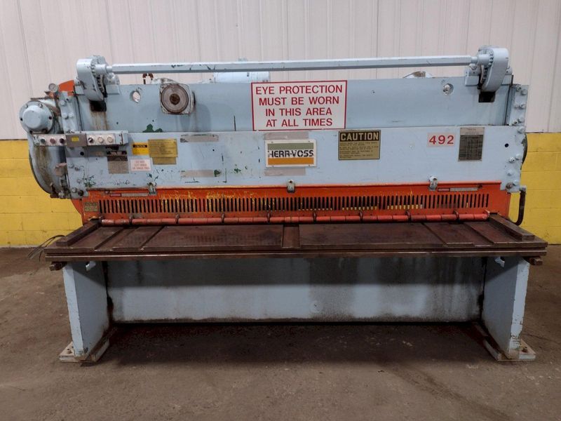 8' X 3/8" HERR-VOSS MODEL #0608 POWER SQUARING SHEAR: STOCK #15326