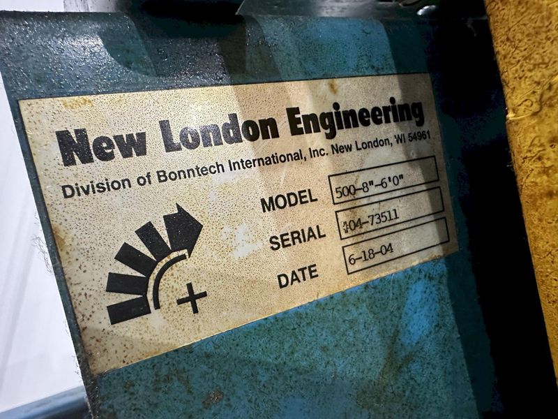 8" WIDE X 6' HIGH NEW LONDON ENG MODEL #500 MOTORIZED BELT INCLINED PARTS CONVEYOR: STOCK #20069