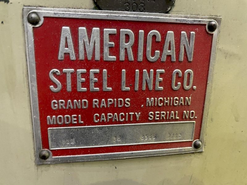 36" x 18 GA AMERICAN STEEL LINE 7-ROLL COIL STOCK STRAIGHTENER: STOCK #13595
