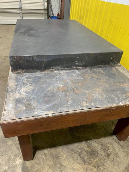 6' X 4' X 6" BLACK GRANITE PRECISION LAYOUT SURFACE PLATE WITH STAND: STOCK 16237