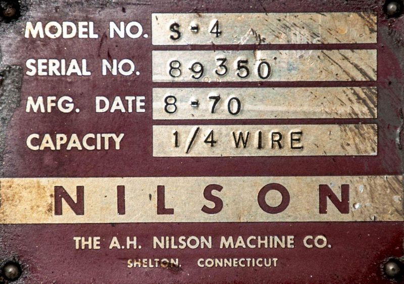 1/4" NILSON MODEL #S-4 FOUR-SLIDE WIRE FORMING MACHINE: STOCK #16991