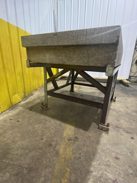 36" X 60" X 10" THICK GRAY TWO LEDGE GRANITE SURFACE PLATE WITH STAND: STOCK #17081