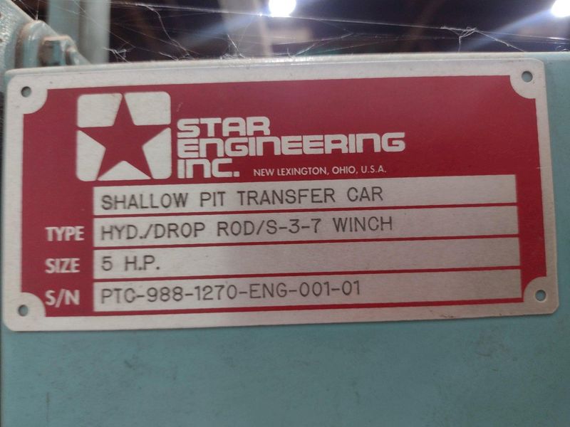 STAR ENGINEERING MODEL #S-3-7 HYDRAULIC POWERED RAIL TRANSFER CART WITH WINCH: STOCK #18491