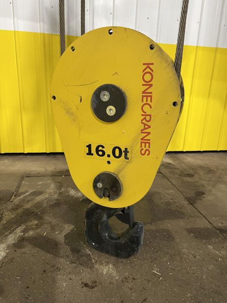 17.5 TON (2014) KONE-CRANES MODEL #CXT60410160P75GGN0S SINGLE GIRDER OVERHEAD CRANE HOIST & TROL
