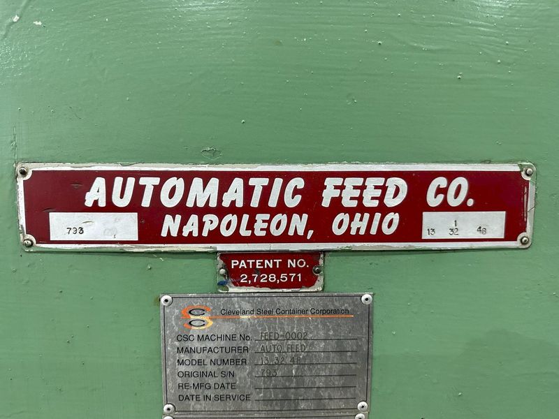 48" X 14 GAUGE AUTOMATIC FEED MODEL 13-32-48 13 ROLL STRAIGHTENER LEVELER: STOCK 19766