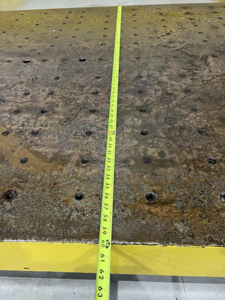 144" X 60" X 7" THICK SOLID STEEL BOLSTER PLATE: STOCK 20074
