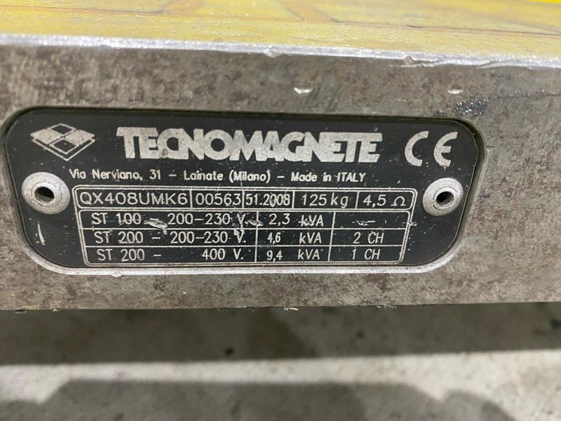 14" x 29" TECNOMAGNETE MODEL #QX408UMK6 MAGNETIC SURFACE CHUCK & CONTROLS: STOCK #20551
