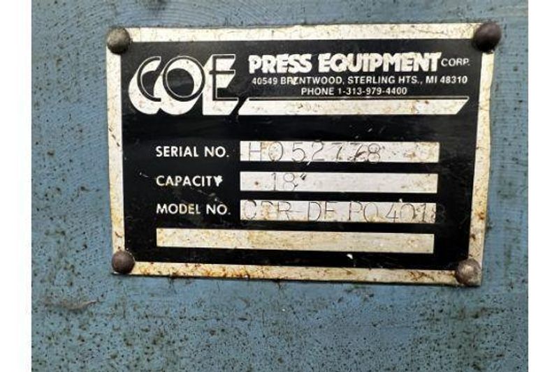 4,000 lbs x 18" Wide Coe Press Equipment Double End Coil Reel
