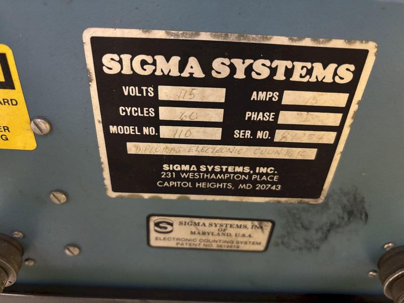 SIGMA SYTEMS HOPPER, BOWL FEEDER, & DIPLOMAT MODEL #110 ELECTRONIC COUNTER: STOCK #23081