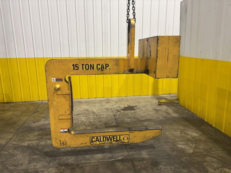 15 TON X 60" CALDWELL MODEL 82RCS-15-60 C HOOK COIL LIFTER & PARKING STAND: STOCK #22721