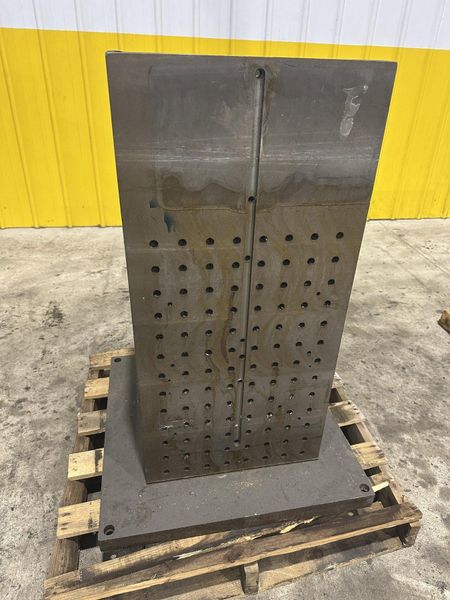 18" X 18" X 39 1/2" HIGH STEEL SET UP WORK HOLDING TOMBSTONE: STOCK #22224