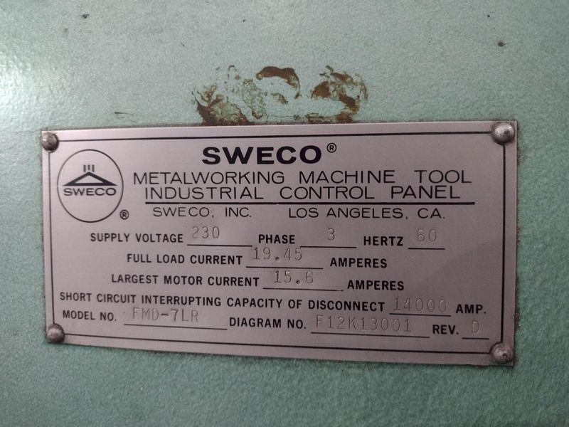 7 CUBIC FOOT X 48" SWECO MODEL #FMD7LR VIBRATORY BOWL PARTS FINISHER: STOCK #23140