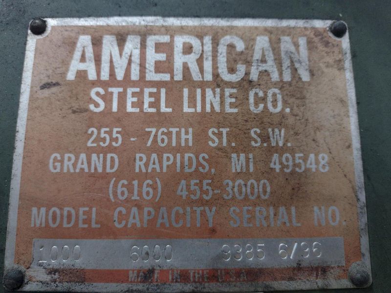 6,000 LBS AMERICAN MODEL #1000 MOTORIZED COIL REEL UNCOILER & COIL CAR: STOCK #21322