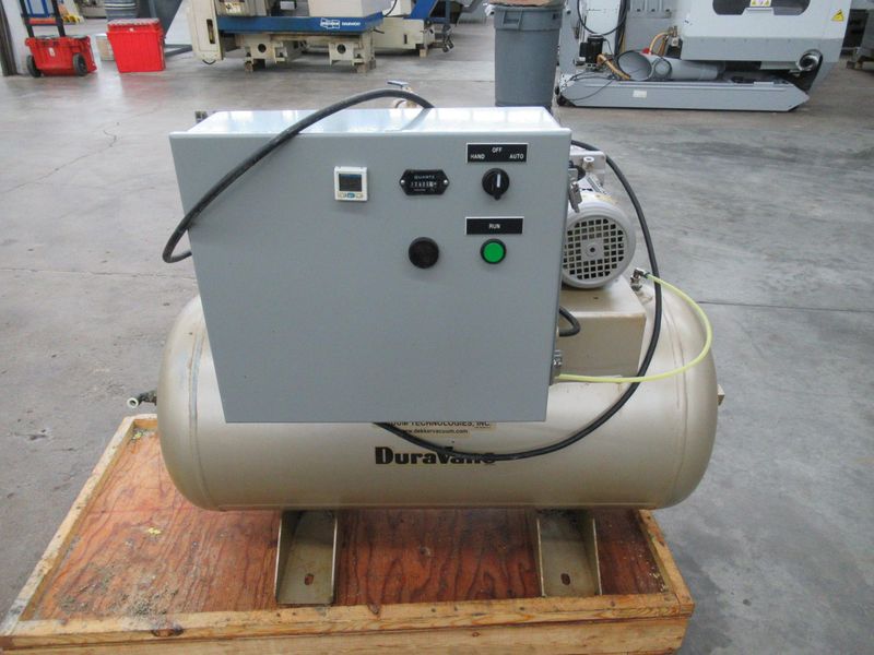 Dekker Vacuum Technologies Duravane Vacuum Pump Model RML010T1-01-AS, Rotary Vane Pump with Tank - Single Phase