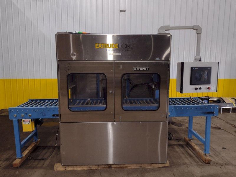 EXTRUDE HONE / SURFTRAN MODEL #STR-1 HIGH PRESSURE WASHER & DEBURRING SYSTEM W/ STORCH DEMAGNETI