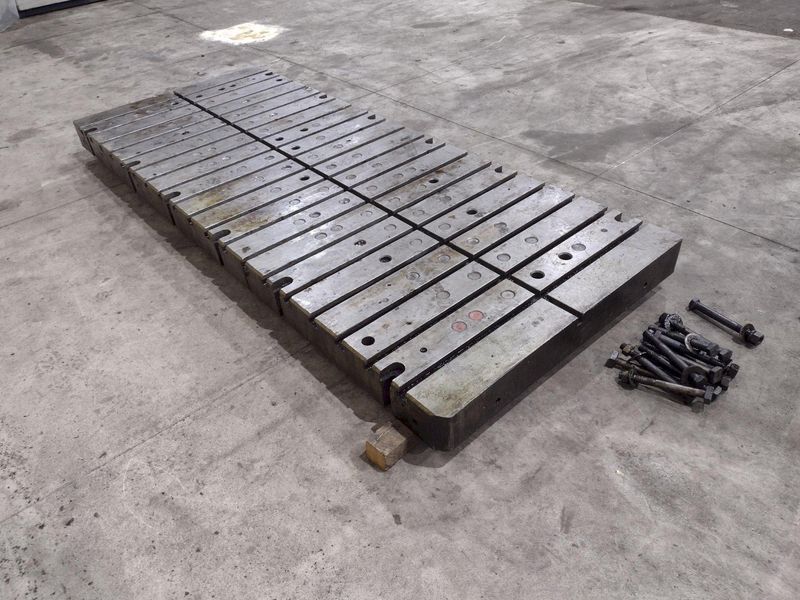 120" X 48" X 6" T-SLOTTED PRESS BOLSTER PLATE: STOCK #22522