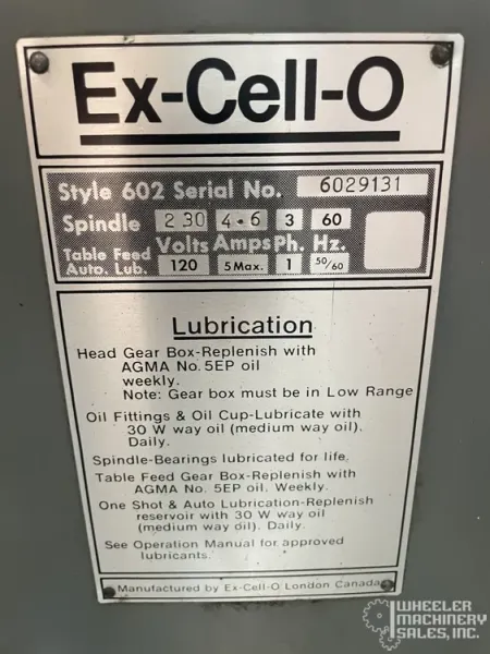 Excello 602 Vertical Mill 9" x 42" #7887 #1