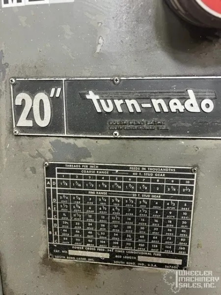 South Bend 20" Turn-Nado Engine Lathe 20" x 106" #6670 #2