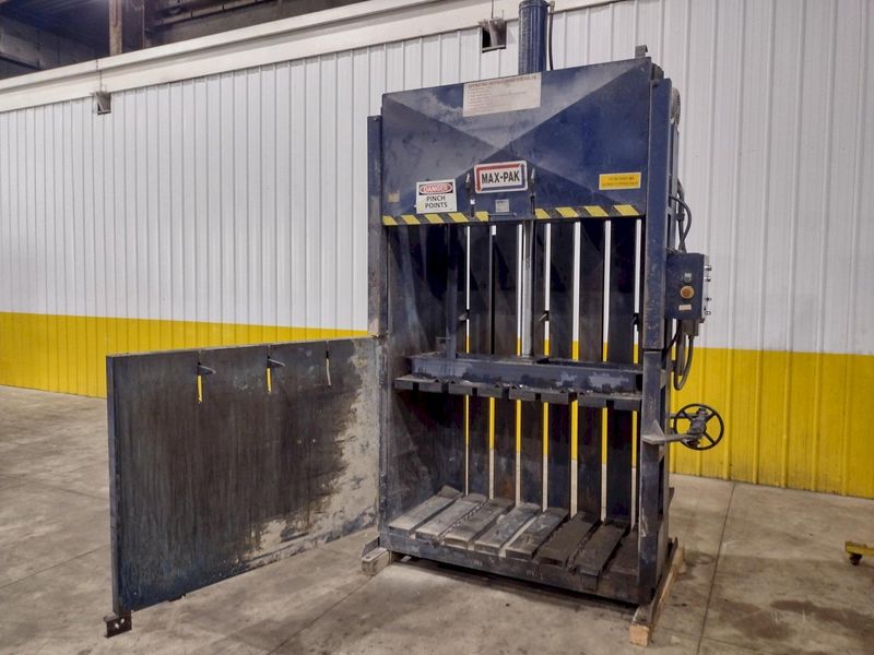 60" X 48" X 30" MAX-PAK MODEL #MP-60-E VERTICAL HYDRAULIC CARDBOARD BALER: STOCK #23656