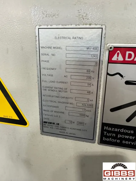 MORI SEIKI MV-40E - Vertical Machining Center